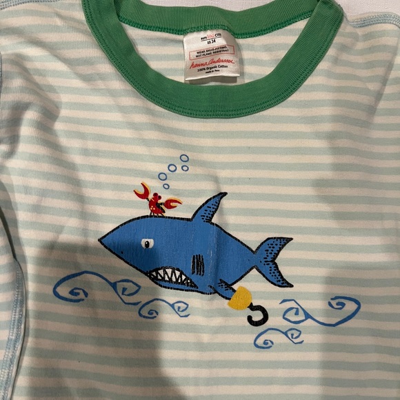 Hanna Andersson Boys Cotton Knit PJs Pajama Pirate Sharks Size 14 - Picture 2 of 4